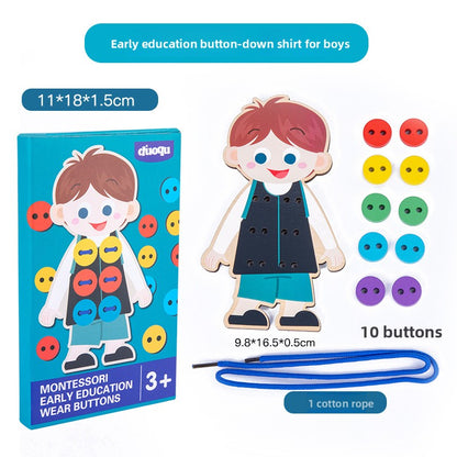 Montessori Wooden Threading Toy for Early Learning