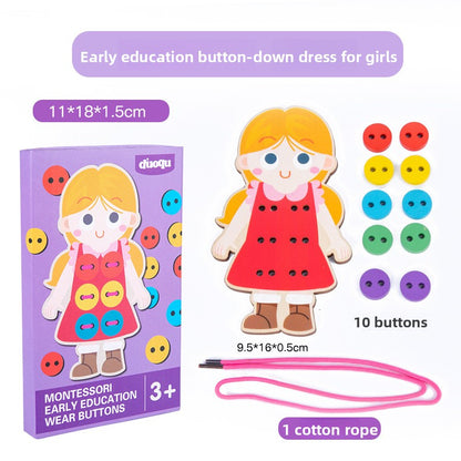 Montessori Wooden Threading Toy for Early Learning