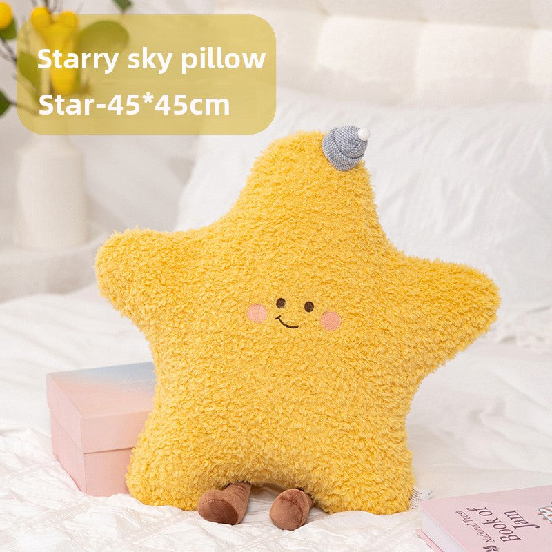 Moon and Stars Plush Throw Pillow