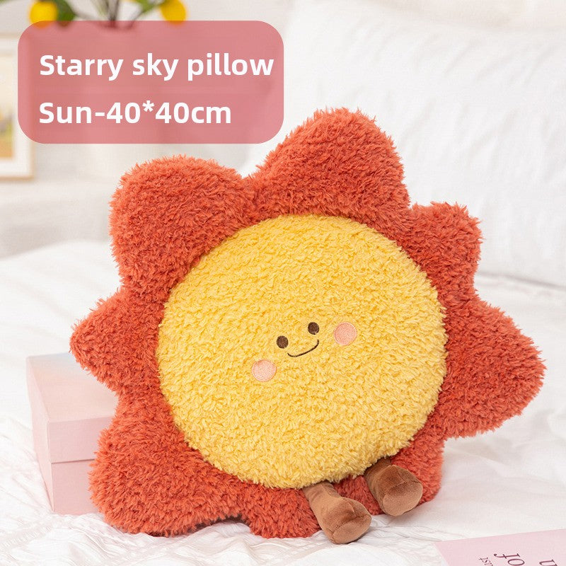 Moon and Stars Plush Throw Pillow