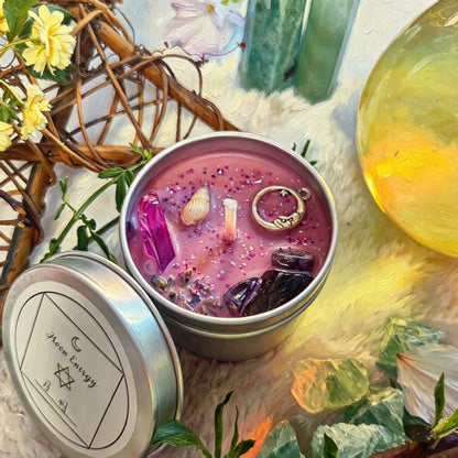 Moon Phase Herbal Scented Candle in Crystal Jar