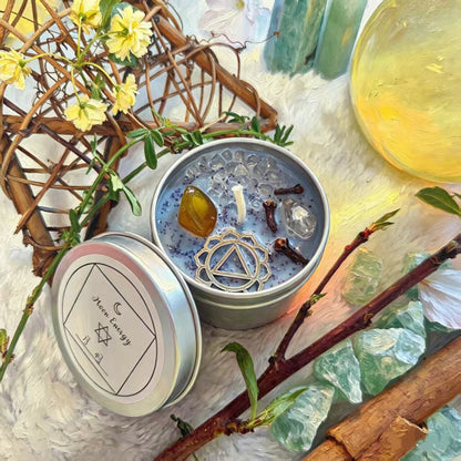 Moon Phase Herbal Scented Candle in Crystal Jar