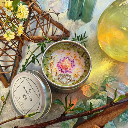 Moon Phase Herbal Scented Candle in Crystal Jar