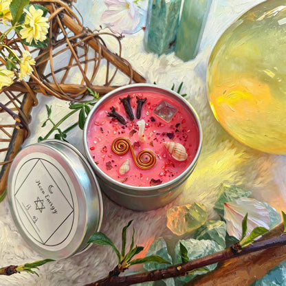 Moon Phase Herbal Scented Candle in Crystal Jar
