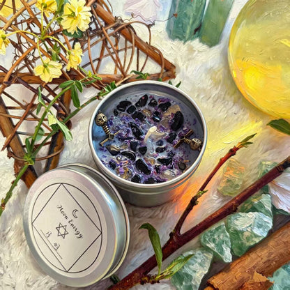 Moon Phase Herbal Scented Candle in Crystal Jar