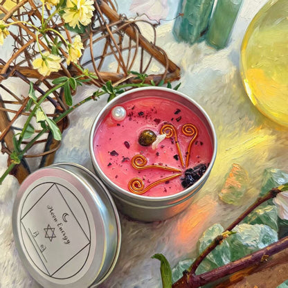 Moon Phase Herbal Scented Candle in Crystal Jar