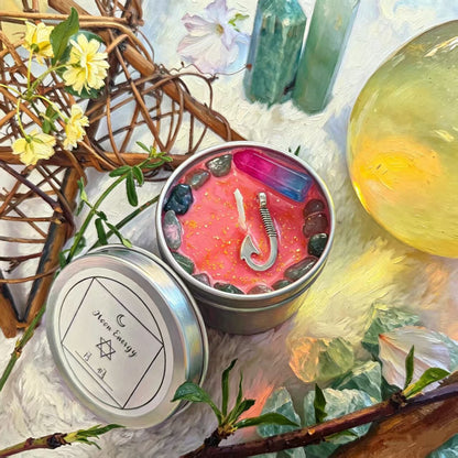 Moon Phase Herbal Scented Candle in Crystal Jar