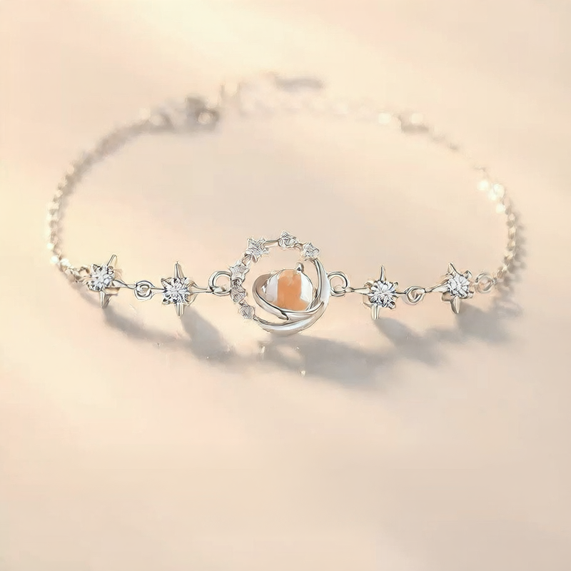 Moonstone Planet Charm Bracelet