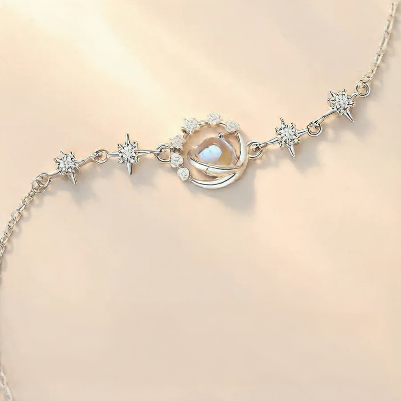 Moonstone Planet Charm Bracelet