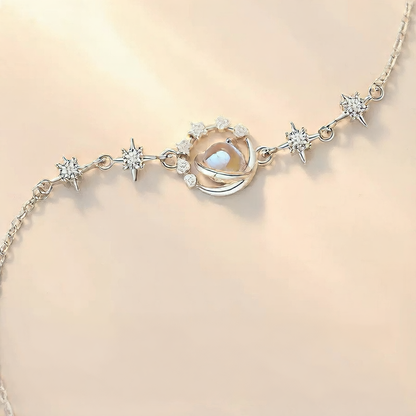 Moonstone Planet Charm Bracelet