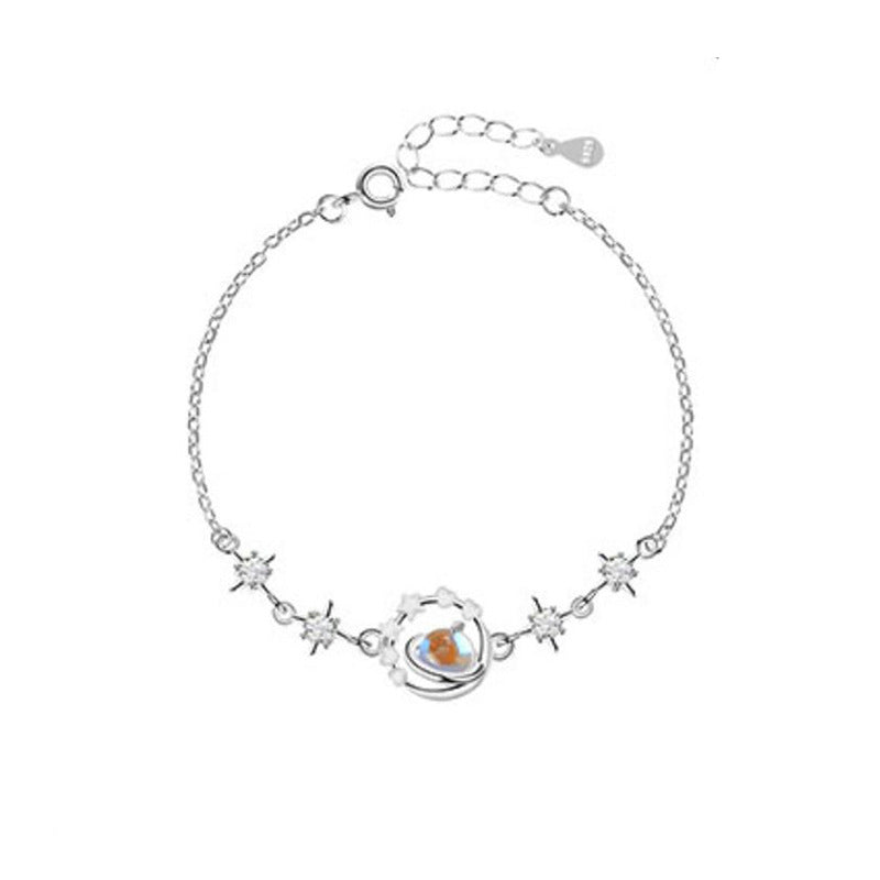 Moonstone Planet Charm Bracelet