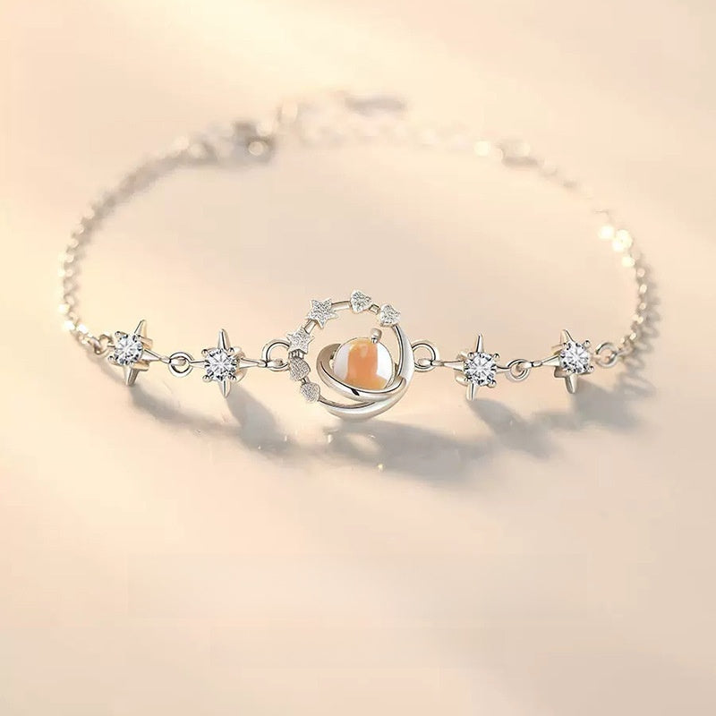 Moonstone Planet Charm Bracelet