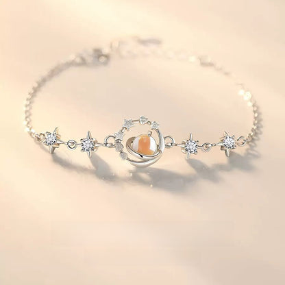 Moonstone Planet Charm Bracelet
