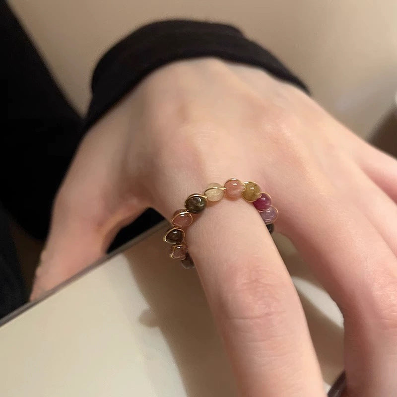 Moonstone zircon ring