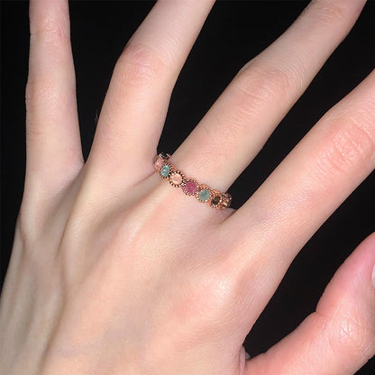 Moonstone zircon ring