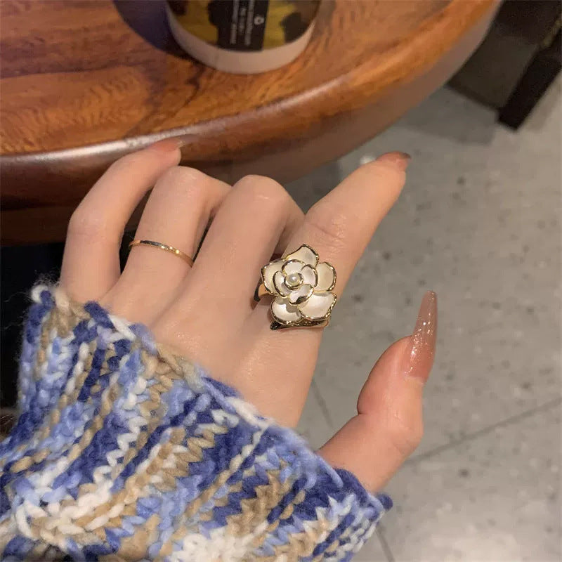 Moonstone zircon ring