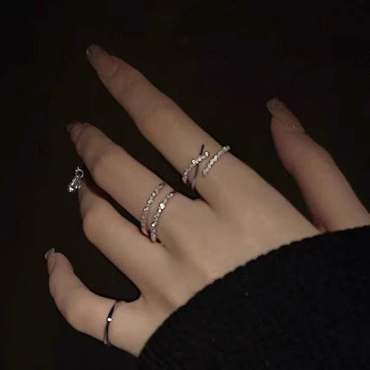 Moonstone zircon ring