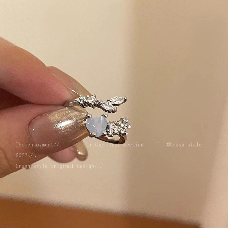Moonstone zircon ring