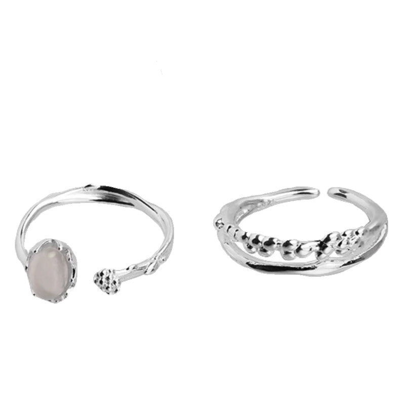 Moonstone zircon ring