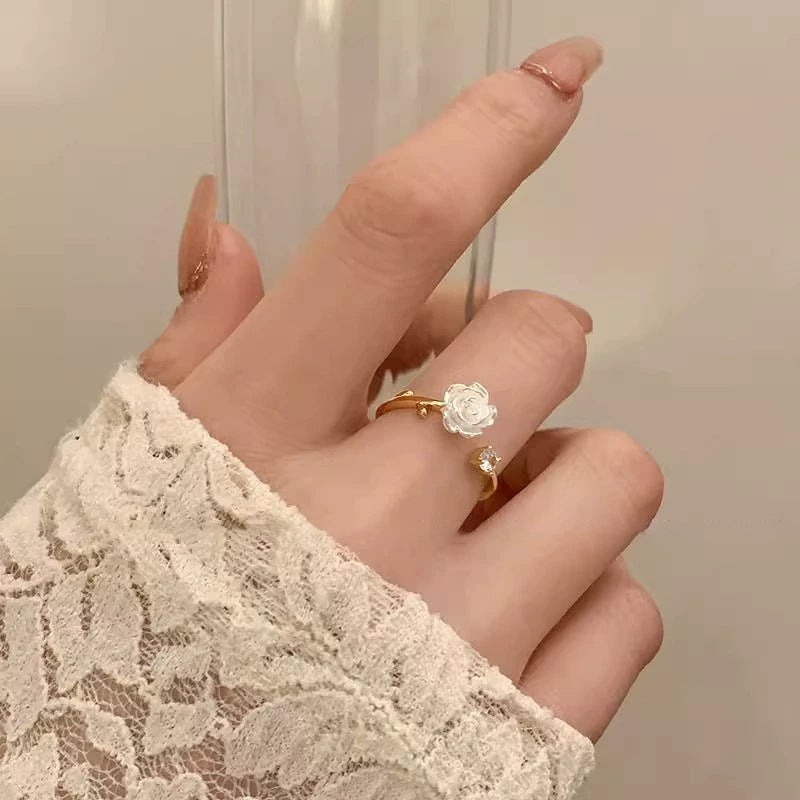 Moonstone zircon ring
