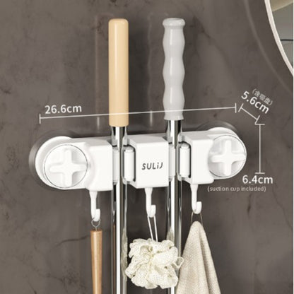 Mop rack, non-perforated hook, storage and hanging rack