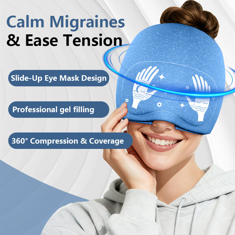 MOQ:1PCS Cooling Gel Eye Mask and Cap Set