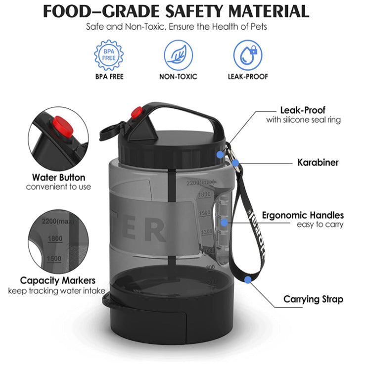 MOQ:2 2.2L Dog Kettle Large Capacity Drinking Kettle Outdoor Sports Kettle Outdoor Cat and Dog Kettle