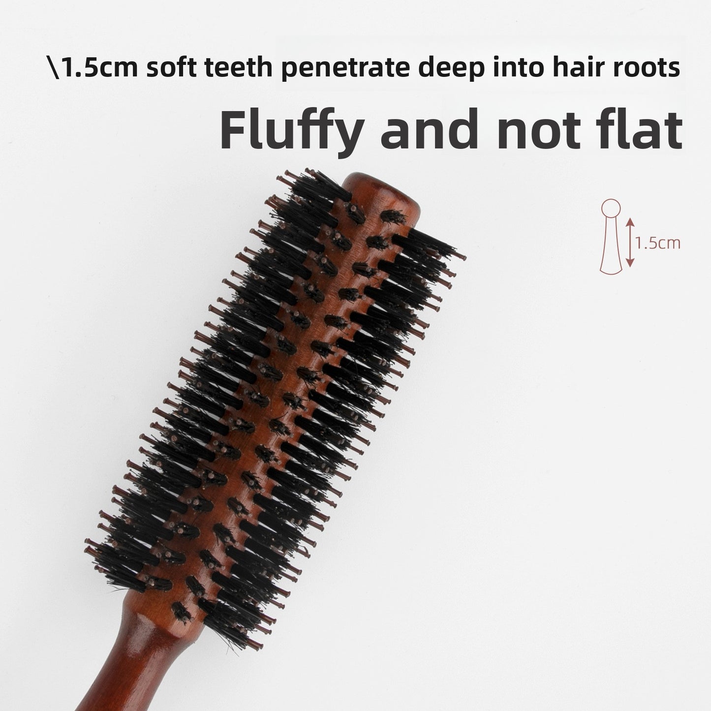 MOQ:3 Inward-curling wooden roller comb hairbrush