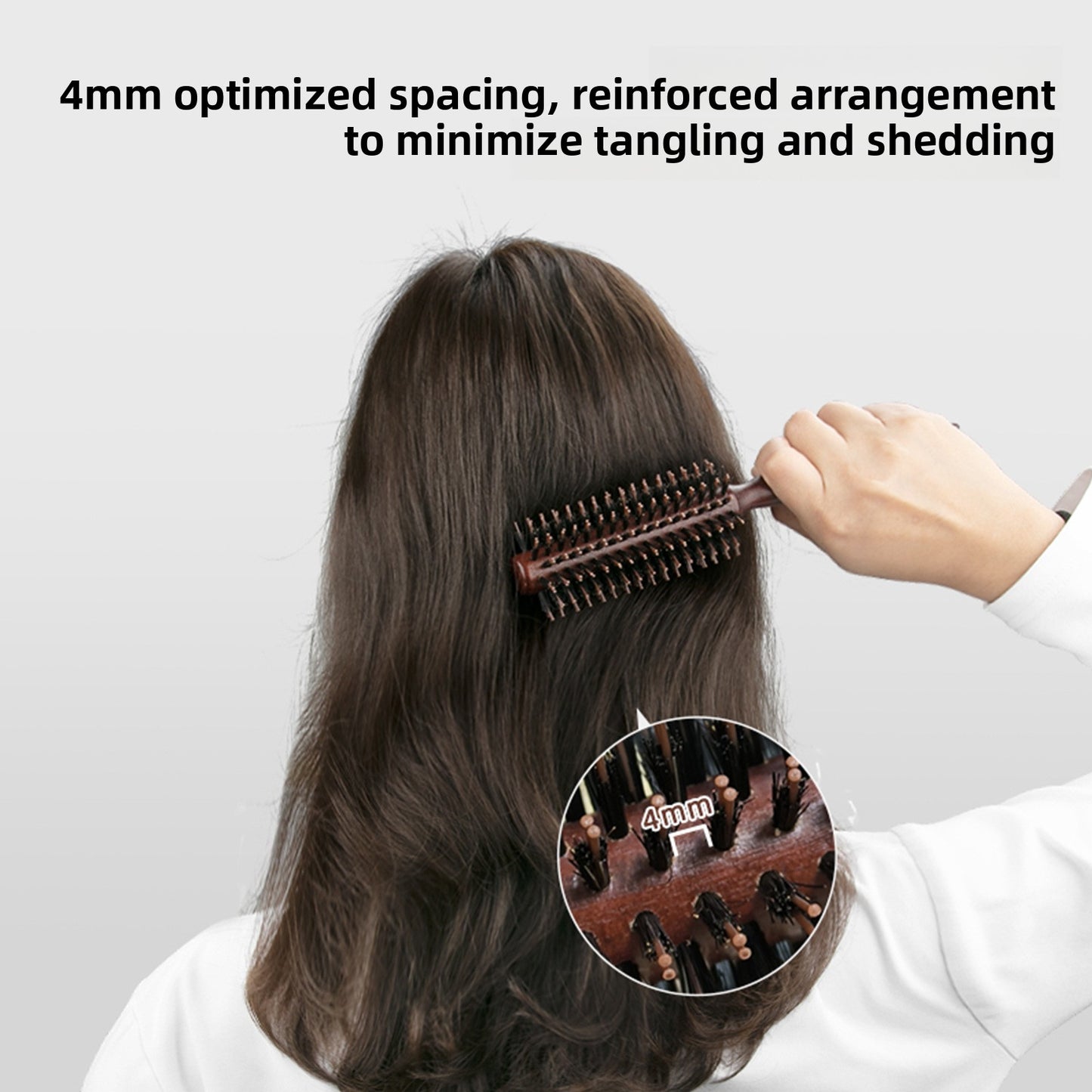 MOQ:3 Inward-curling wooden roller comb hairbrush