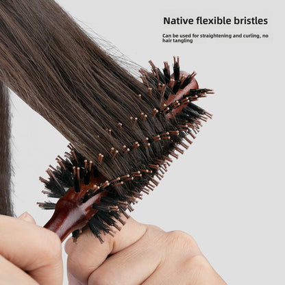 MOQ:3 Inward-curling wooden roller comb hairbrush