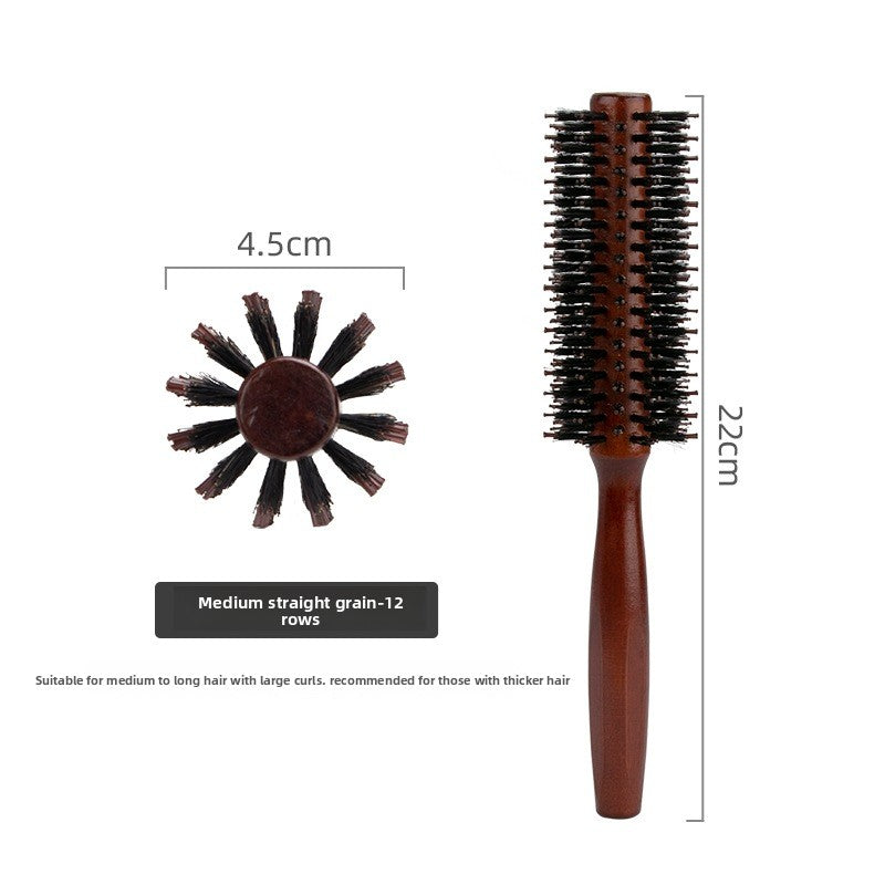 MOQ:3 Inward-curling wooden roller comb hairbrush