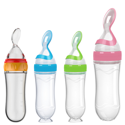 “MOQ：5” Silicone baby food feeding bottle