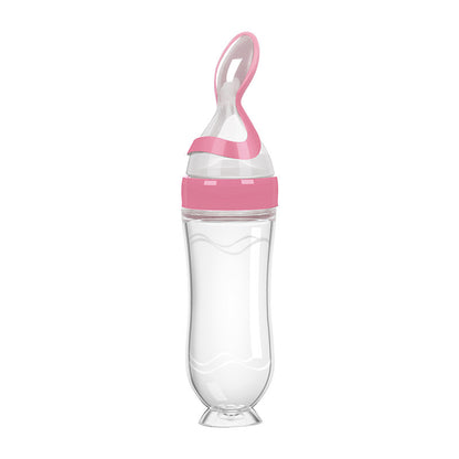 “MOQ：5” Silicone baby food feeding bottle