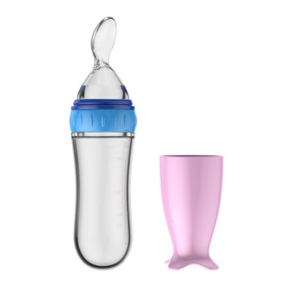 “MOQ：5” Silicone baby food feeding bottle