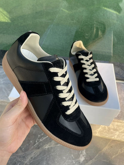 Moral Training Shoes for Couples Genuine Leather Casual Sneakers