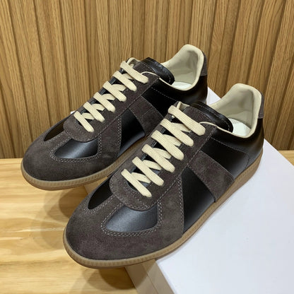 Moral Training Shoes for Couples Genuine Leather Casual Sneakers