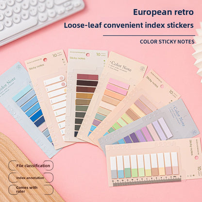 Morandi-colored transparent index sticky notes