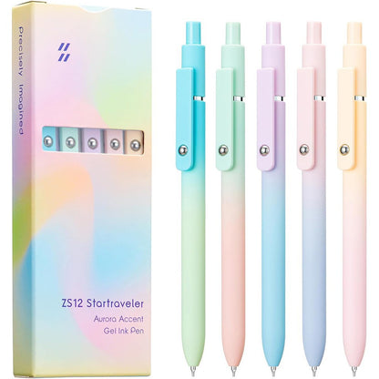 Morandi Retro Press Gel Pen 0.5mm Fine Tip 5-Piece Set