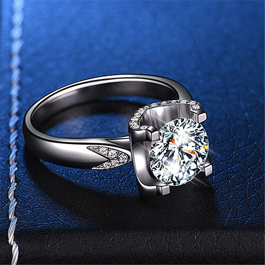 Morganite simple six-prong wedding ring