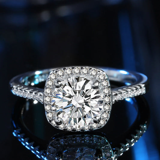 Morganite simple six-prong wedding ring