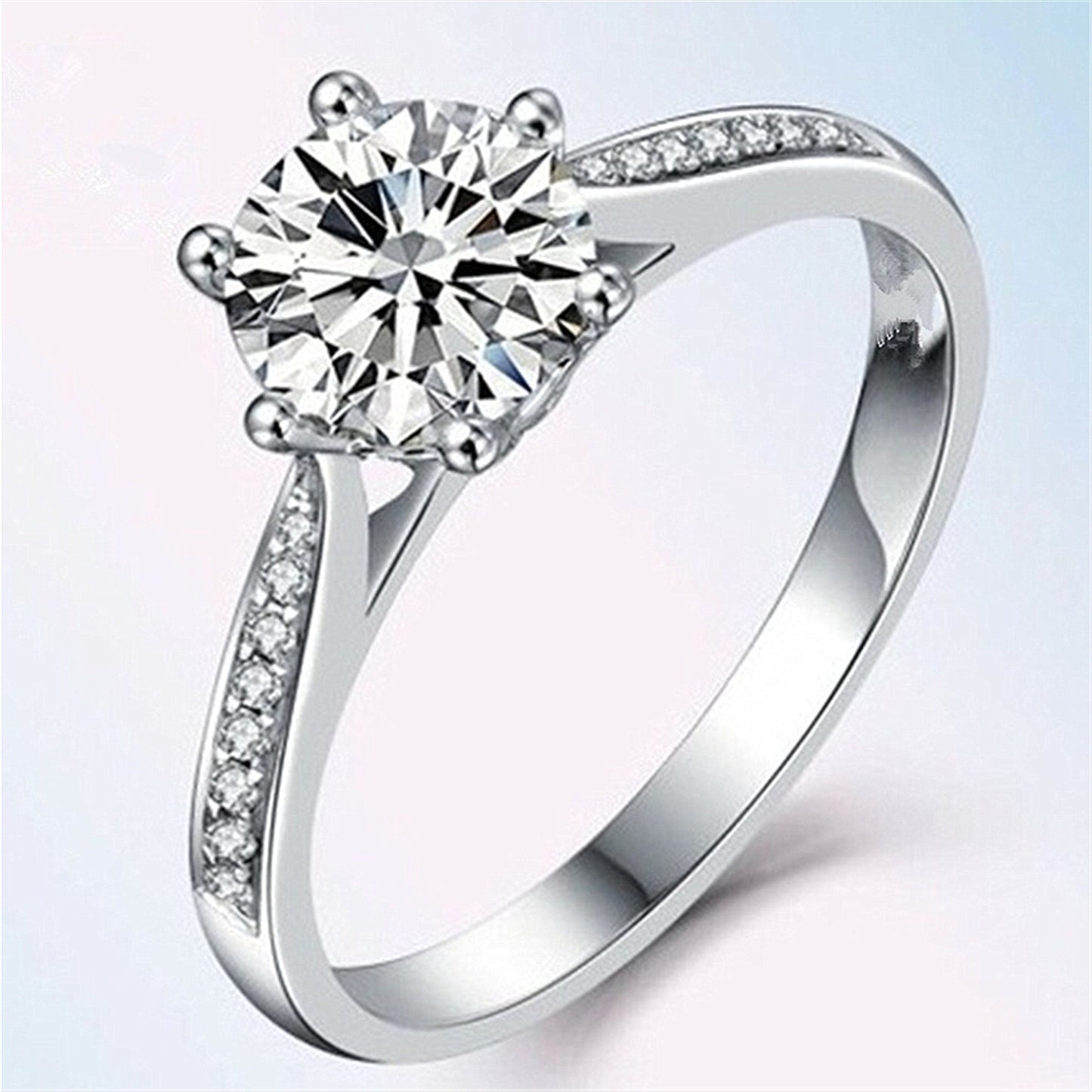 Morganite simple six-prong wedding ring