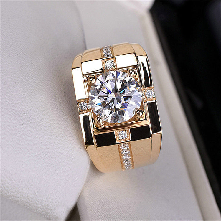 Morganite simple six-prong wedding ring