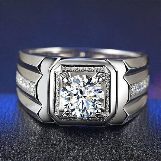 Morganite simple six-prong wedding ring