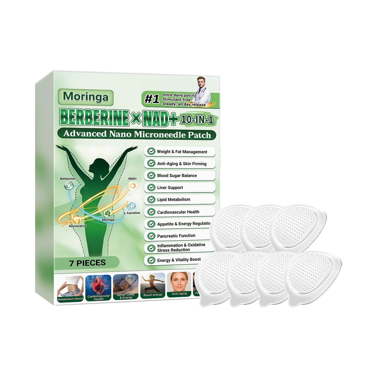 Moringa 10-in-1 Nano Microdarts Skin Patches