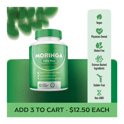 Moringa Capsules, 60 Count - Natural Dietary Supplement