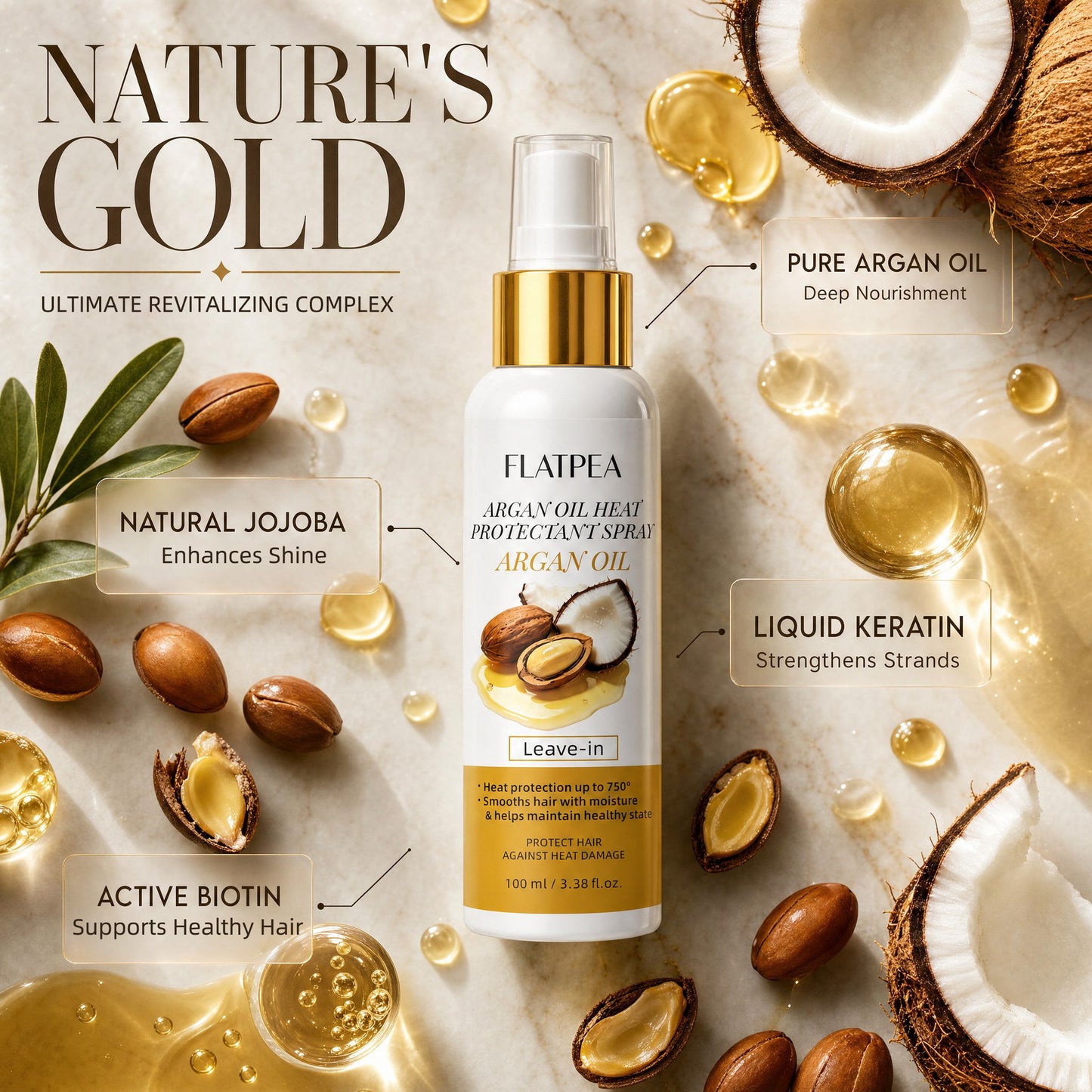 Moroccan Argan Oil Heat Protection Hair Spray