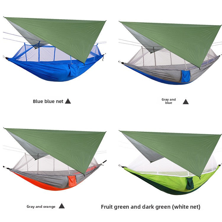Mosquito Net Hammock with Waterproof Canopy Set