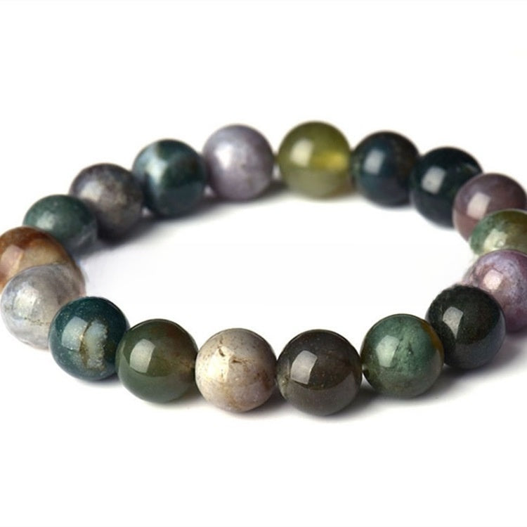 Moss Green Agate Bead Bracelet