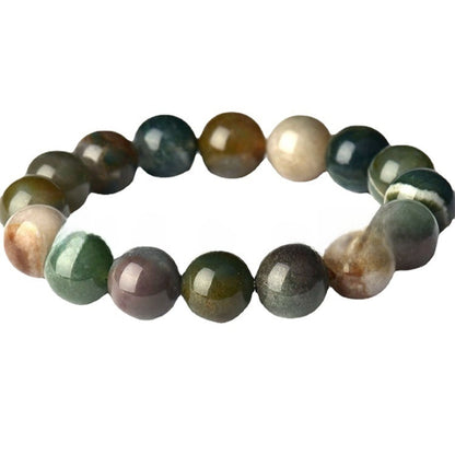 Moss Green Agate Bead Bracelet