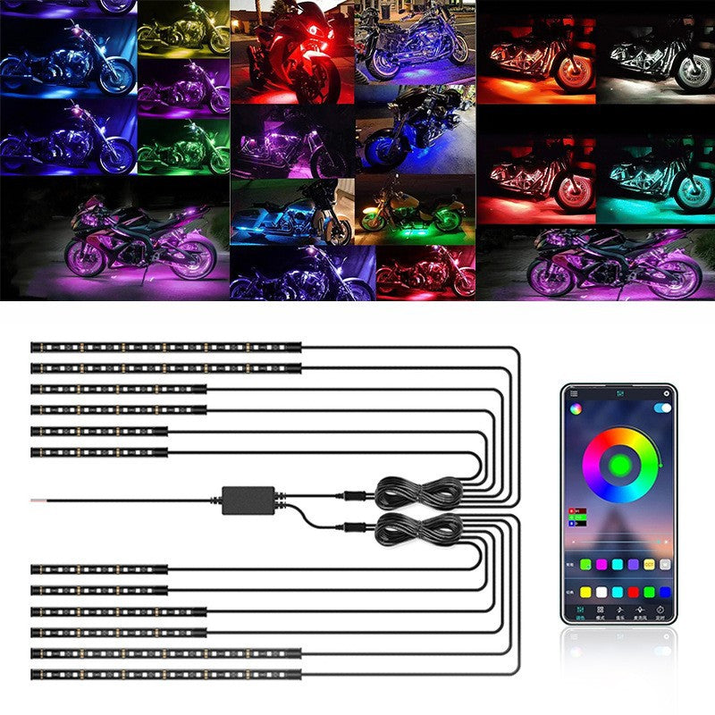 Motorcycle Bluetooth Voice Controlled LED Ambient Light Strip
